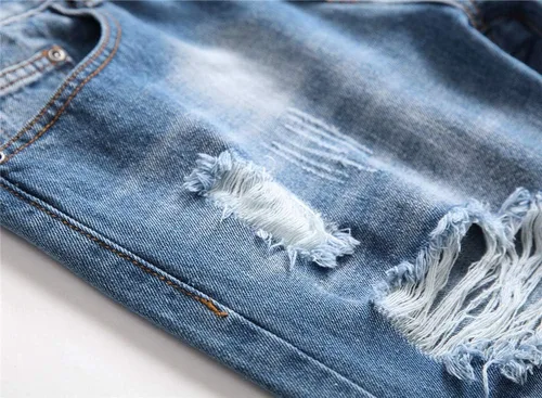 Vista 6 de AITITIA - Jeans rasgados de ajuste estándar para hombre