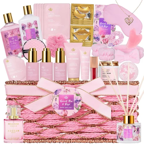 Vista 18 de 35 piezas de regalos de Navidad para mujeres y hombres, cesta de regalo de baño y cuerpo de carbón, kit de cuidado de la piel facial, regalo