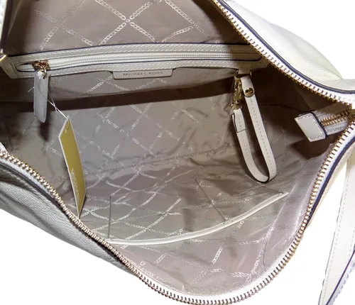Vista 7 de Michael Kors Sienna - Bolso de hombro convertible de piel granulada, Crema claro