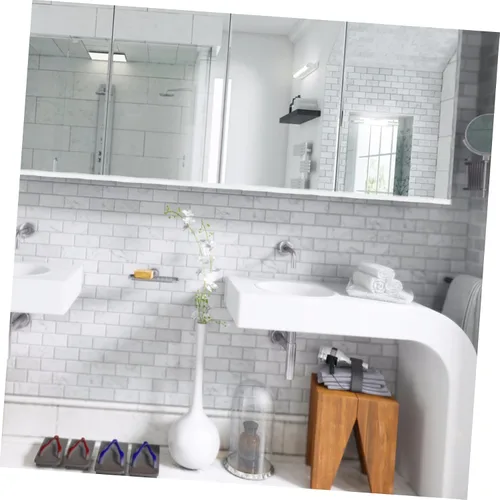 Vista 8 de Uonlytech Decoración de pared 1 rollo Belleza Frontera Piso Pintura blanca PVC Piso Decoración