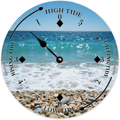 Vista 7 de Tide Clock for Wall Myrtle Beach Time Coastal Clocks Beach Navy-3