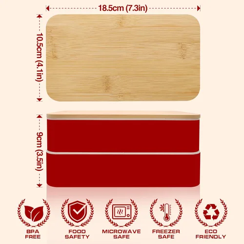 Vista 2 de Bento Boxes Adults - 1200 ML Simple Modern Bento Lunch Box for Men Women Meal Prep Container with Spoon & Fork BPA-Free Microwave/Dishwasher Safe