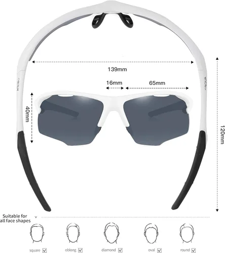 Vista 5 de AUCIP Gafas de sol deportivas polarizadas para hombres y mujeres marco TR90 para jóvenes béisbol pesca correr golf motocicleta gafas