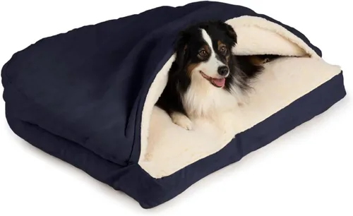 Vista 23 de Snoozer Pet Products Cama de lujo para perros estilo cueva rectangular con microserraje, pequeña, antracita