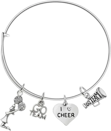 Vista 8 de Infinity Collection - Pulsera de animación - Pulsera ajustable con dijes - Joyería de alegría - Regalo para animadoras y entrenadores de animadoras