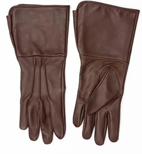 Vista 4 de Guantelete medieval renacentista para hombre sin forro de cuero genuino guantes de artilleríacaballeríainfantero largo brazo
