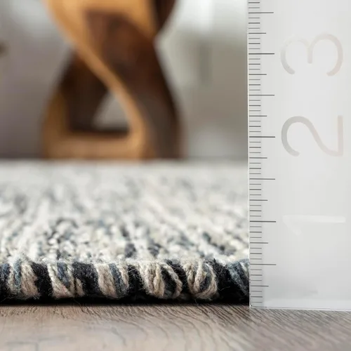 Vista 2 de nuLOOM Alessi - Alfombra decorativa de algodón sólido de granja, 2 x 3, color gris