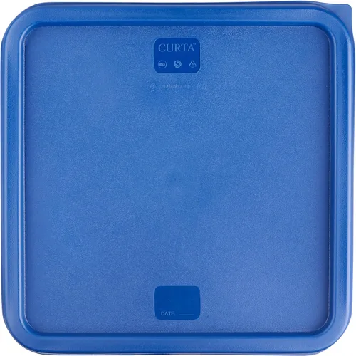 Vista 8 de CURTA Paquete de 4 recipientes de almacenamiento de alimentos con tapas azules, policarbonato transparente cuadrado de 12 cuartos de galón y 22 12