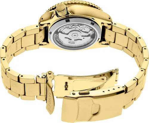 Vista 3 de SEIKO Reloj automático para hombre - Colección 5 Sports - Reloj deportivo para hombre con acabado dorado de acero inoxidable - Resistente al agua