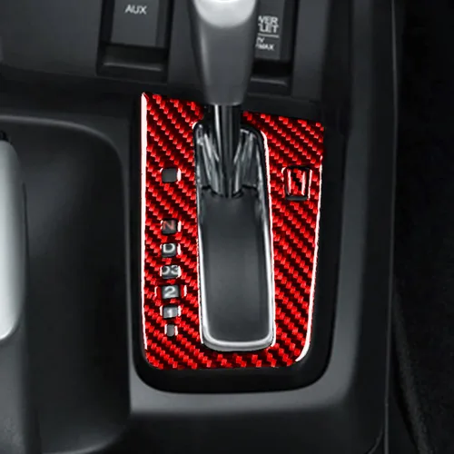 Vista 2 de Rojo 2 piezas de carbono suave real Fiebr consola central caja de cambios cambio cambio marco de transmisión coche interior accesorios panel