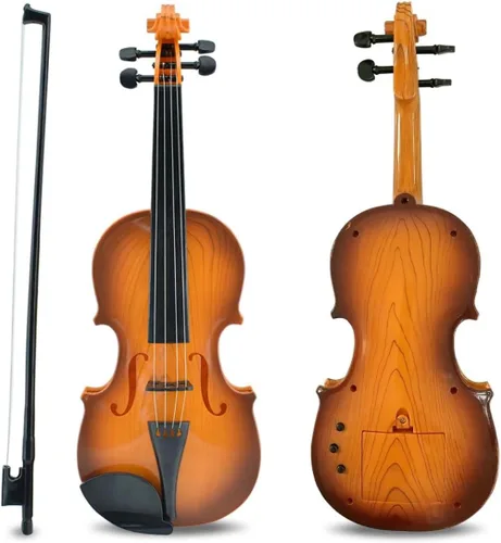 Vista 2 de Juguete de violín de 16 pulgadas para niños, juguetes de violín de 4 cuerdas, instrumentos musicales para niños, instrumento electrónico portátil