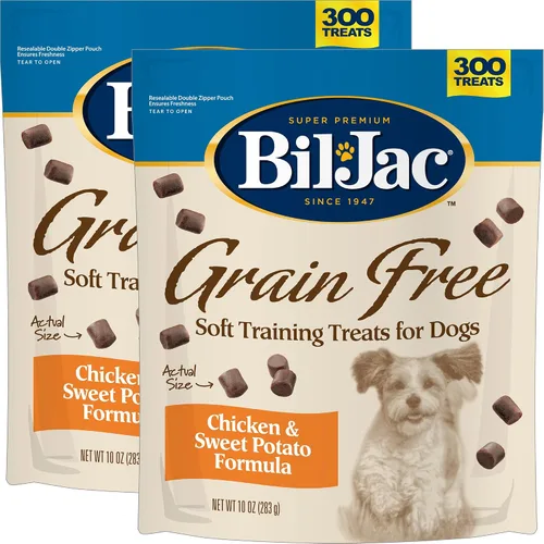 Vista 7 de Bil-Jac Golosinas suaves sin granos para perros, sabor a pollo y batata, hechas con hígado de pollo real, 10 onzas Small, Soft Treats Made with