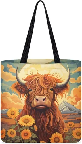 Vista 14 de Bolsa de tela para mujeres y niñas, bolsas de comestibles reutilizables