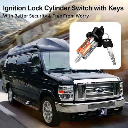Vista 6 de Interruptor de cilindro de cerradura de encendido con llaves, compatible con Ford 1996-2016, Lincoln 1996-2007, Mercury 1996-2007, Mazda 1998-2009