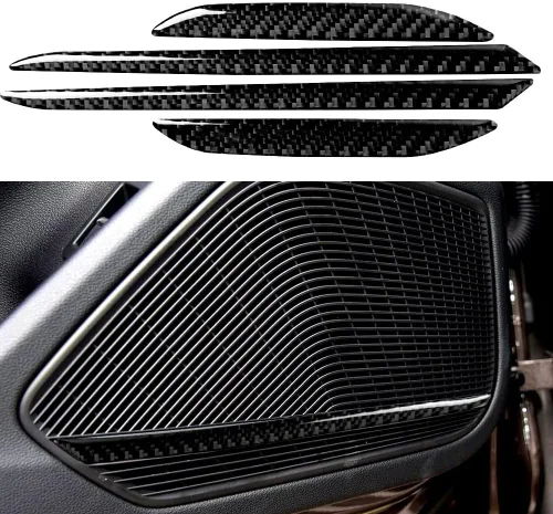 Vista 11 de Blazeray Accesorios interiores de fibra de carbono, cubierta decorativa, ajuste adhesivo para Audi A4 B9 2017-2019 (cubierta de perilla central)