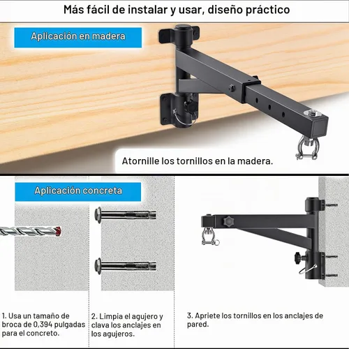 Vista 7 de Kipika Soporte de pared para bolsa pesada, soporte de bolsa de boxeo resistente para entrenamiento en interiores, gimnasio en casa, soporte