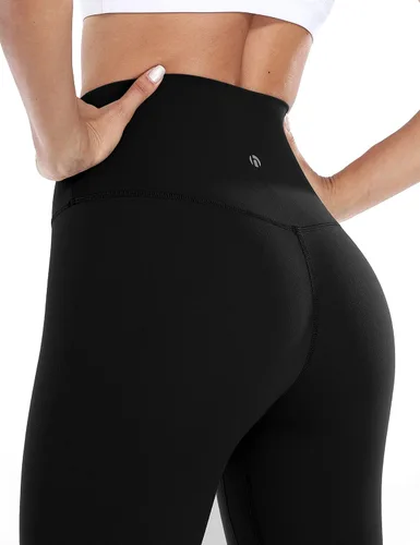 Vista 5 de HeyNuts Essential - Leggings de yoga de longitud completa, pantalones de compresión de cintura alta, 28 pulgadas, Negro_28.0 in Ⅱ, M