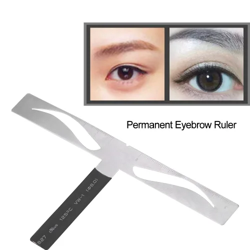 Vista 3 de Shopping Spree - Plantillas reutilizables para modelar cejas, 2 tipos de regla permanente para cejas, regla de extensión de equilibrio de cejas