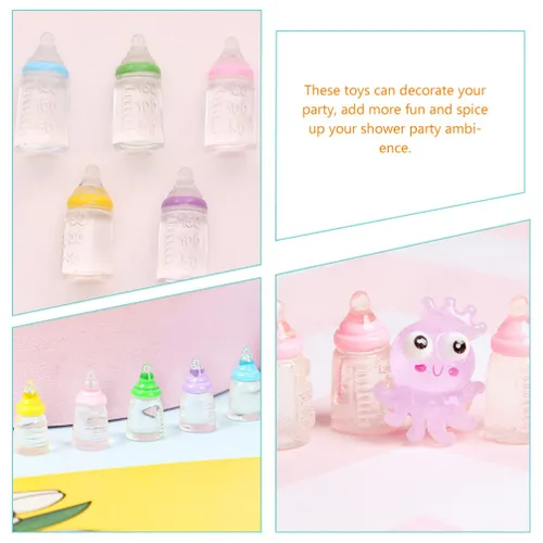 Vista 6 de 30 Uds. Miniatura Baby Shower Favores Mini Biberón Plástico Baby Bottle Candy Bottle Boy Girl Recién Nacido Bebé Bautismo Decoración Fiesta