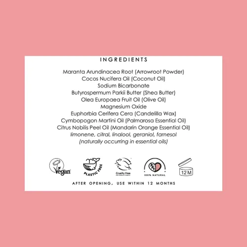 Vista 6 de The Natural Deodorant Co, Clean Bálsamo Desodorante Palmarosa + Mandarina 1.94 oz
