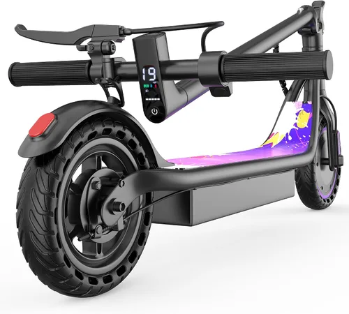 Vista 10 de Scooter eléctrico para adultos con motor de 350 W, 21 Mi, 19 MPH Black-Red