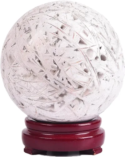 Vista 120 de JIC Gem Piedra Natural de Jaspe Africano Cristal de Curación Esfera Adivinación Bola de Piedra Preciosa, Feng Shui Reiki Aura Decoración