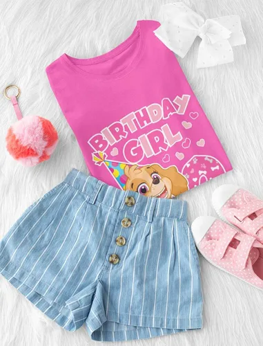 Vista 4 de Nickelodeon Paw Patrol 2nd Birthday Skye - Camiseta ajustada para niña