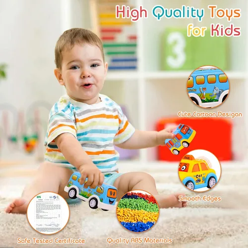 Vista 6 de Nicmore Camión transportador de juguetes para niños pequeños: juguete de transporte para niños de 1, 2, 3, 4 años, 18 meses, 5 en 1, regalo