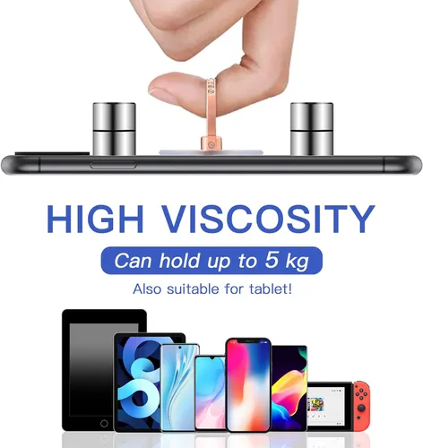 Vista 6 de Soporte transparente de anillo para teléfono celular, con sujetador de dedo y rotación de 360 grados