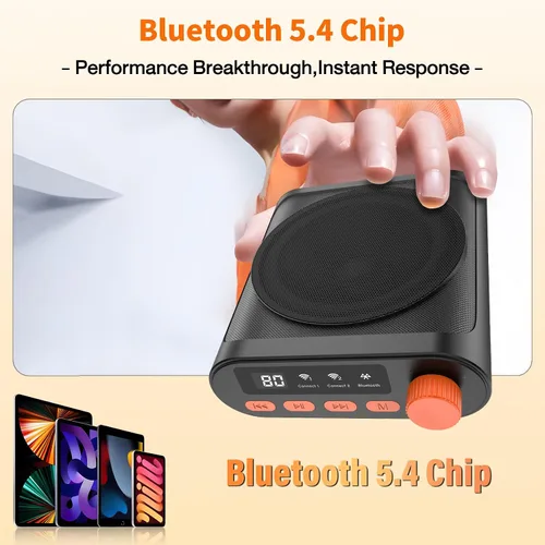 Vista 4 de Daakro Amplificador de voz inalámbrico con micrófono de solapa magnético, amplificador de potencia Bluetooth de 2000 mAh con 2 micrófonos