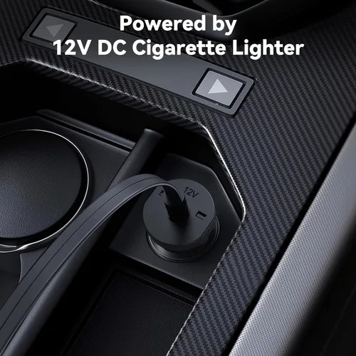 Vista 7 de Compresor de aire portátil con inflador de neumáticos de 150 PSI con presión digital, morado Bomba de aire de apagado automático de 12V DC Luz LED