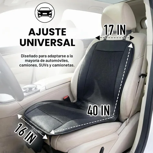 Vista 4 de ZONETECH Cojín de enfriamiento para asiento de auto 12V negro, temperatura ajustable, cómodo cubreasiento de auto