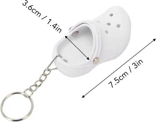 Vista 2 de TOPINCN 20 llaveros para pantuflas, 4 colores de silicona, reutilizables, agujeros de playa, llaveros para mochila, bolso, equipaje, recuerdos