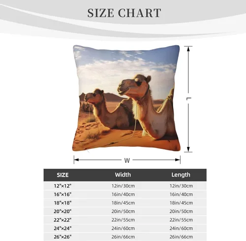 Vista 2 de Couch Throw Pillow Covers Square Decorative Throw Pillow Cover Camels Rest Desert Pillow Cases Double Sided Cushion Cover for Living Room Soft Plush