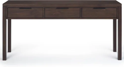 Vista 5 de SIMPLIHOME Hollander - Mesa consola de madera maciza con 3 cajones de 60