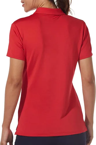 Vista 2 de Popologa Camisa polo de golf para mujer, ligera, absorbe la humedad, de secado rápido, con protección solar UPF 50+