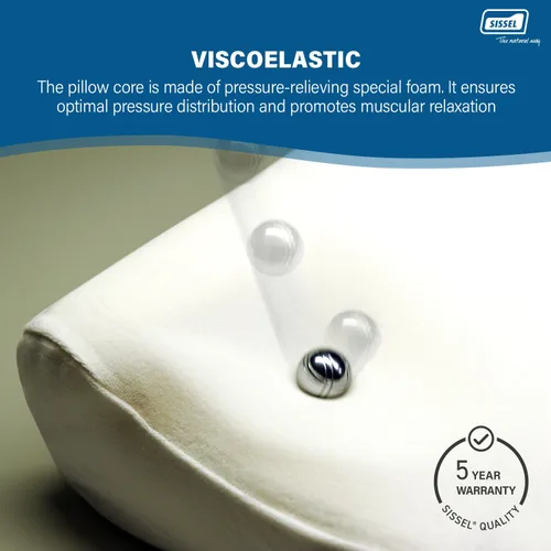 Vista 8 de SISSEL Almohada suave para cuello M Espuma especial viscoelástica Soporte ergonómico de columna vertebral Funda de terciopelo lavable