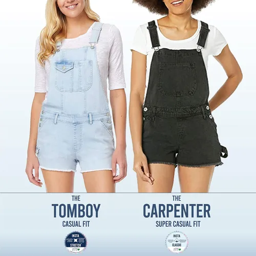 Vista 5 de WallFlower Womens Shortalls Juniors (Standard and Plus)