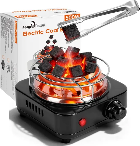 Vista 9 de TeqHome Placa Caliente, Quemador Portátil de Encimera de 1000W y Estufa Eléctrica, Placa de Cocción de Un Solo Quemador de Hierro Fundido con 5