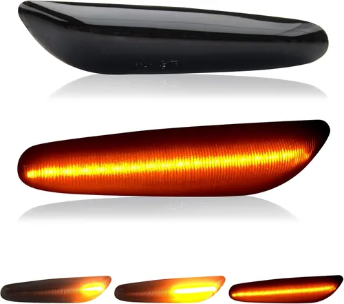 Vista 8 de D-Lumina Luces direccionales LED cromadas para BMW E90 E91 E92 E93 E46 E53 E60 E61 X3 E83 X1 E84 E81 E82 E87 E88, lente transparente ámbar lámparas