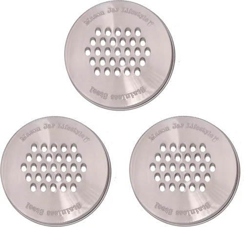 Vista 4 de Mason Jar Lifestyle Tapa para rallador/trituradora para frascos de boca regular (paquete de 3)