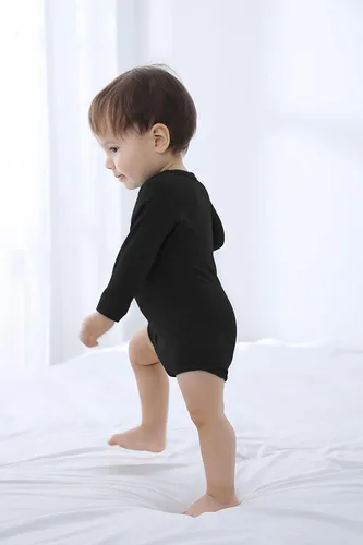 Vista 6 de Body de bebé con puños de manopla, body de bambú, pijama de manga larga para niño y niña