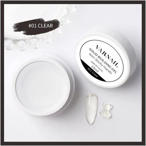 Vista 2 de VARNAIL Kit de extensión de uñas, gel de construcción sólido, gel de construcción de uñas no pegajoso con gel básico y herramientas, lámpara