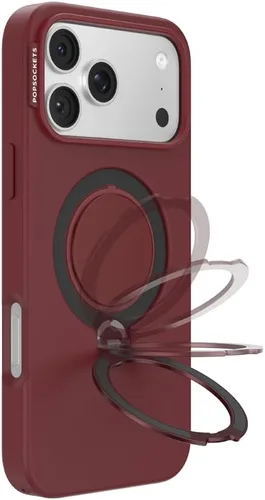 Vista 5 de PopSockets Funda para iPhone 17 Pro Max con MagSafe, color borgoña