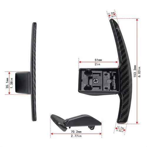Vista 5 de Cubierta de fibra de carbono real para volante de cambio extendida compatible con BMW F01 F02 F06 F07 F10 F13 F15 F20 F21 F30 F45 F48 F80 F83 I12 M2