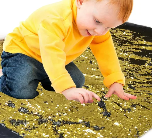 Vista 33 de Tela de lentejuelas reversible para pared sensorial para niños, lentejuelas grandes de 0.5 cm para grafiti sensorial para niños pequeños
