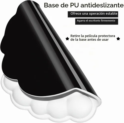 Vista 5 de JIKIOU - Alfombrilla ergonómica para mouse con reposamuñecas de espuma viscoelástica, color blanco