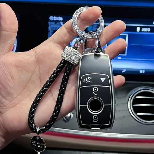 Vista 2 de Funda inteligente de TPU suave de alta calidad con correa para llave compatible con Mercedes-Benz A, C, E, S, CLA, CLS, GLA, GLB, GLC, GLE, GLS, G