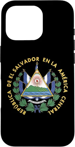 Vista 20 de Funda para iPhone 13 Pro Max con emblema nacional de escudo de armas de El Salvador