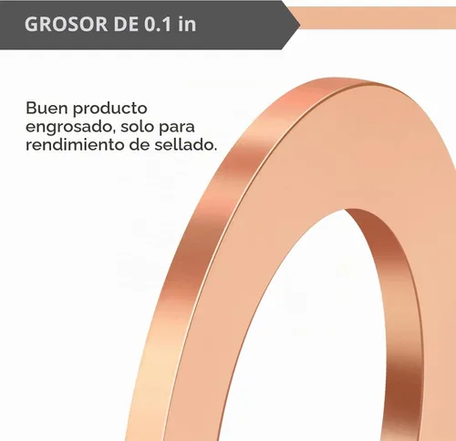 Vista 3 de (20 piezas) M14 Rojo Cobre Aceite Drenaje Tapón Aplastar Arandelas Refrigerante Junta Anillo Sello DFL-030